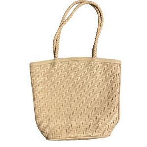Bembien Woven Shoulder tote bag beige cream